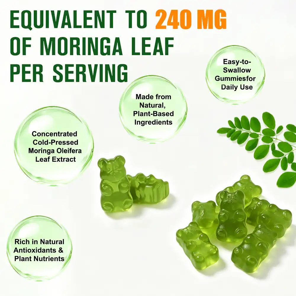 Moringa Gummies bottle — your daily moringa supplement
